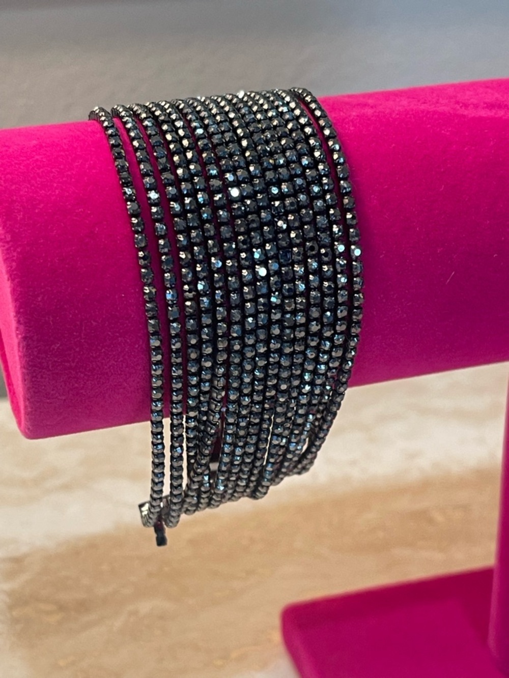 Black Crystal Wrap Bracelet - Women Jewelry